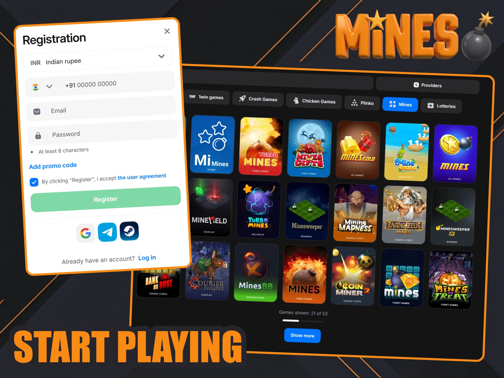 Follow this guide to start your Mines adventure at 1win.