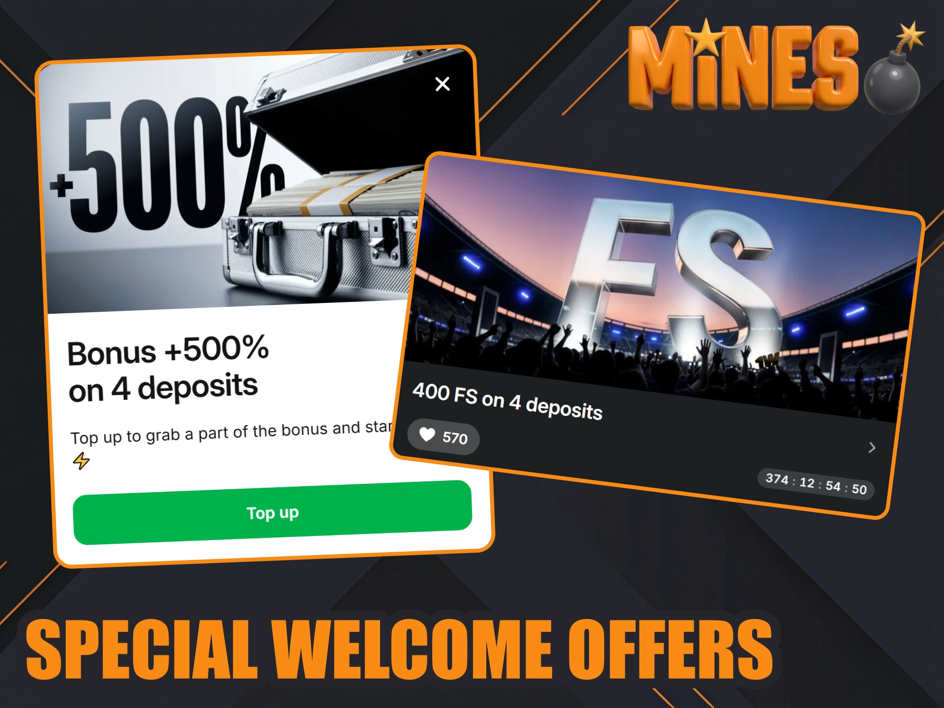 Take your 1win welcome bonus for Mines games.