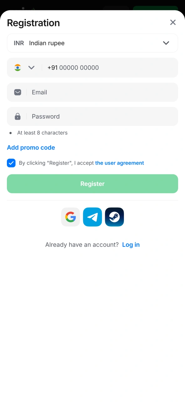 Register at 1win to play Mines game.