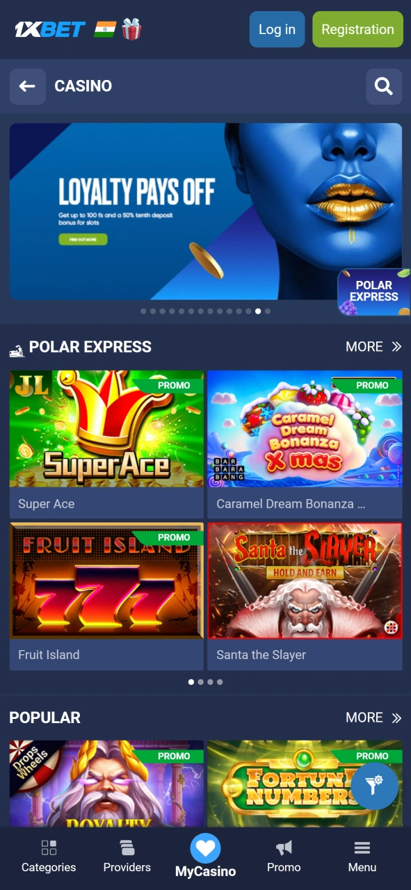 Look out for Mines games at 1xBet casino.