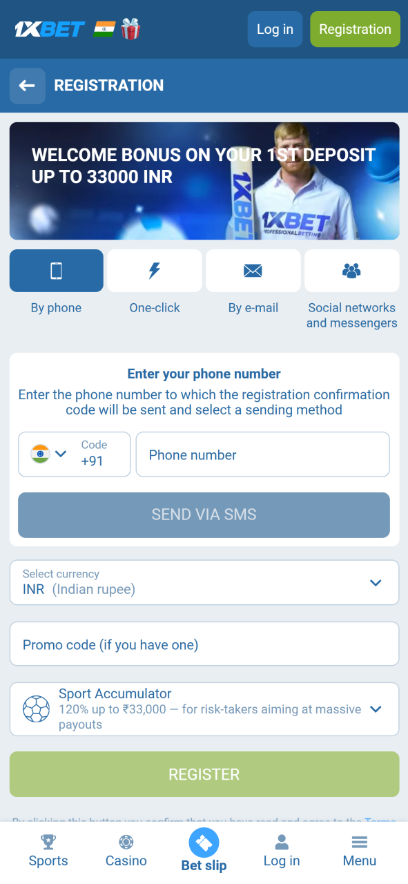 Become a 1xBet member to play Mines game.