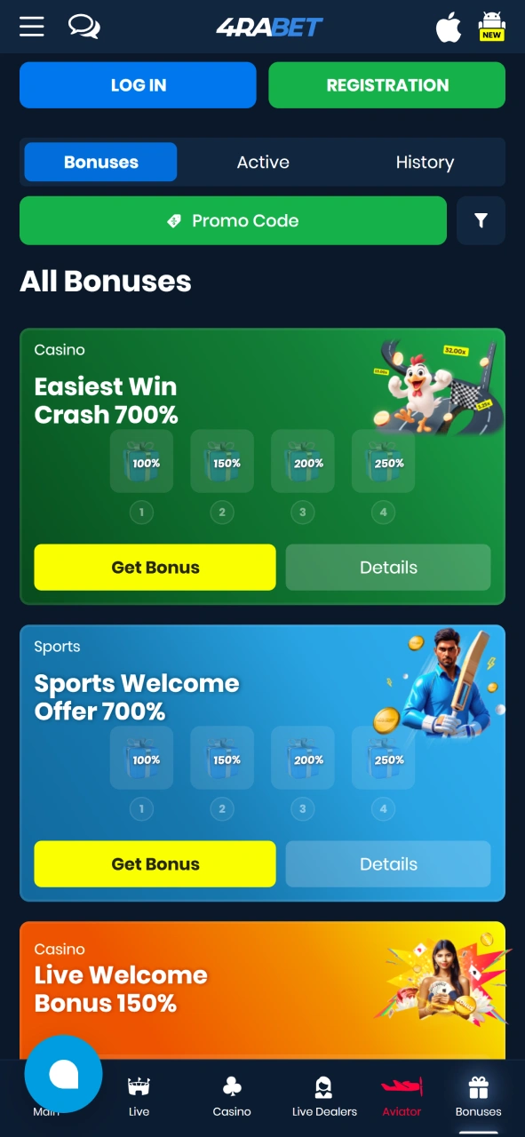 Get welcome bonuses to play Mines games at 4rabet.