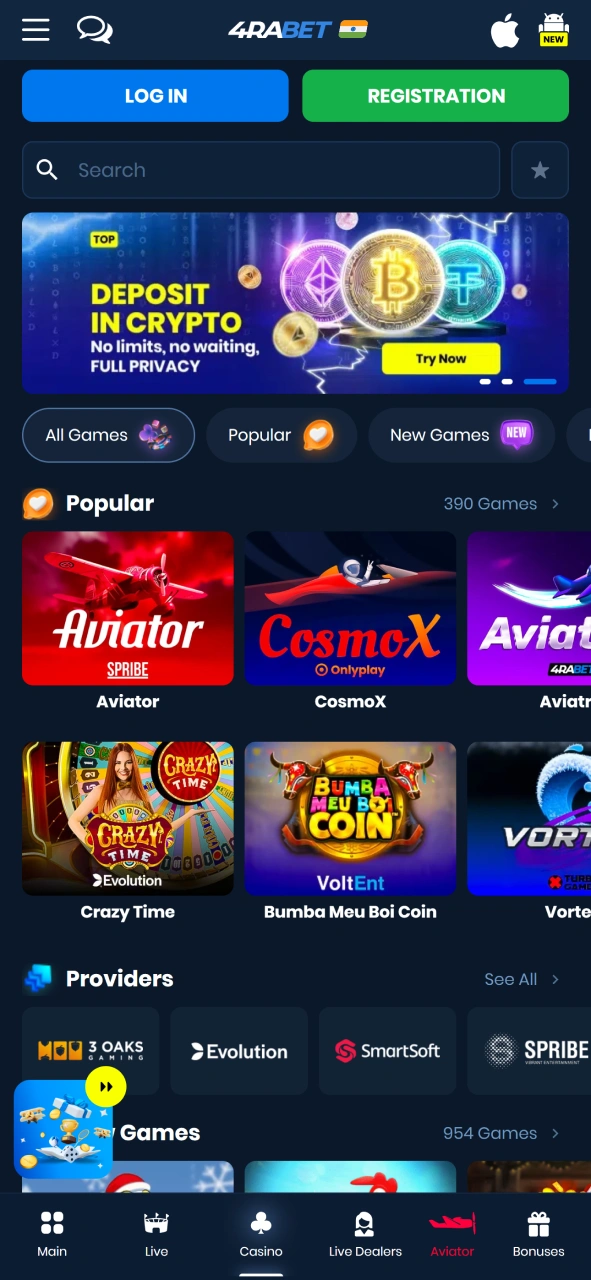 Look for different Mines games at 4rabet casino page.