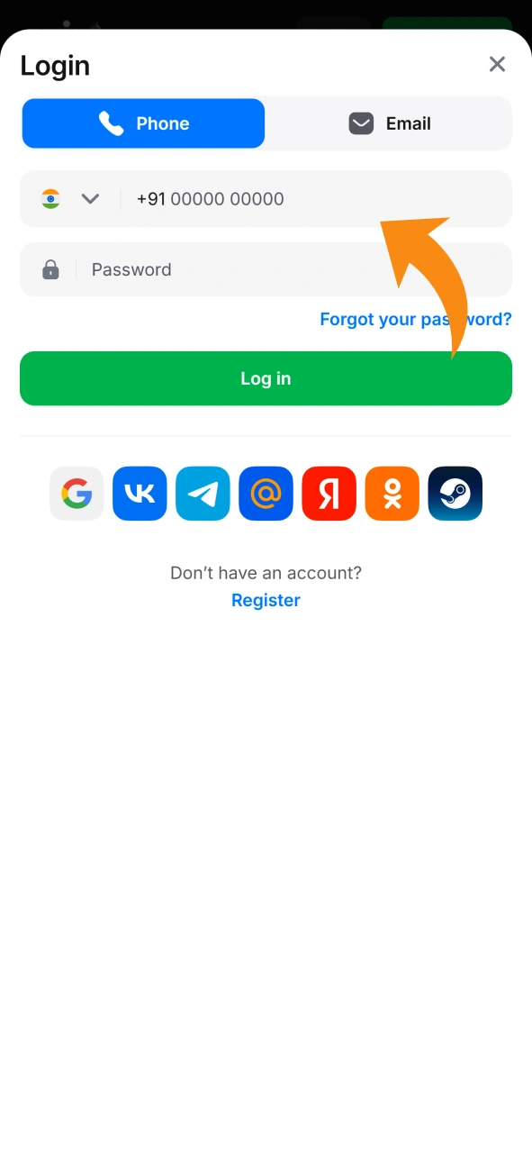 Log into your account to play Mines game.