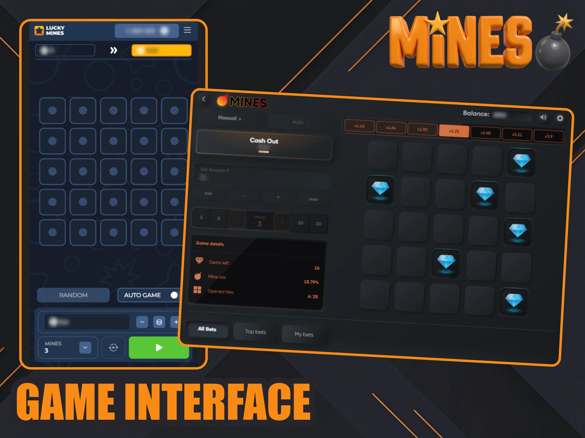 Look closer to Mines game interface.