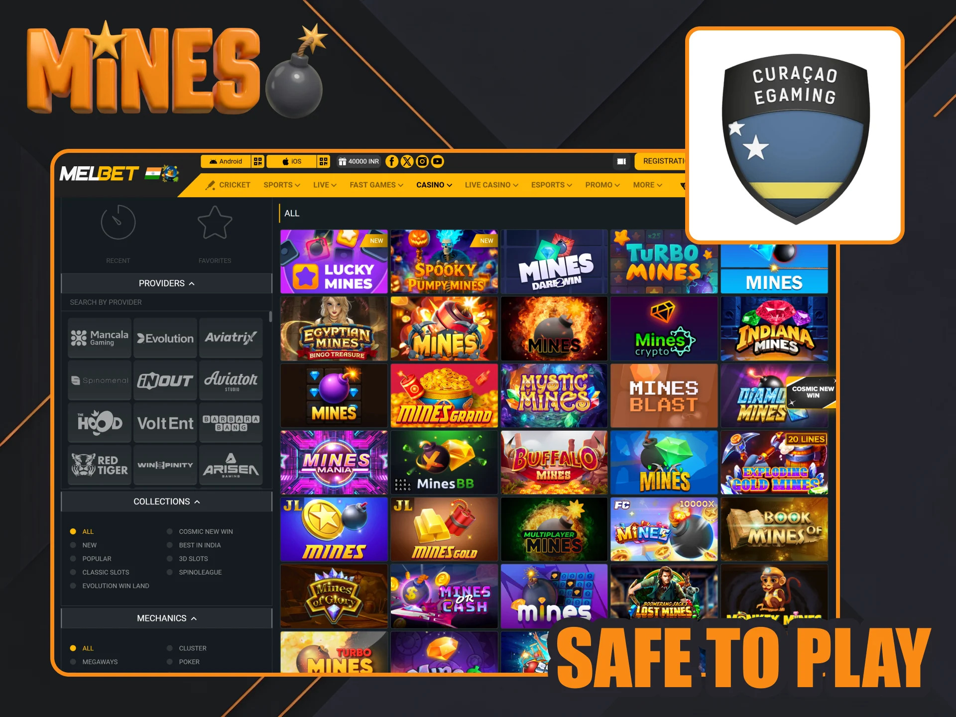 Play Mines and win at trusted Melbet casino.