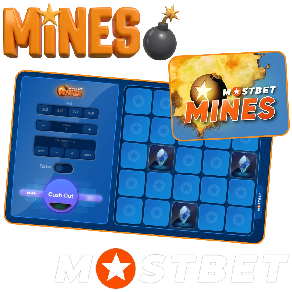 Enjoy playing original Mines game at Mostbet.