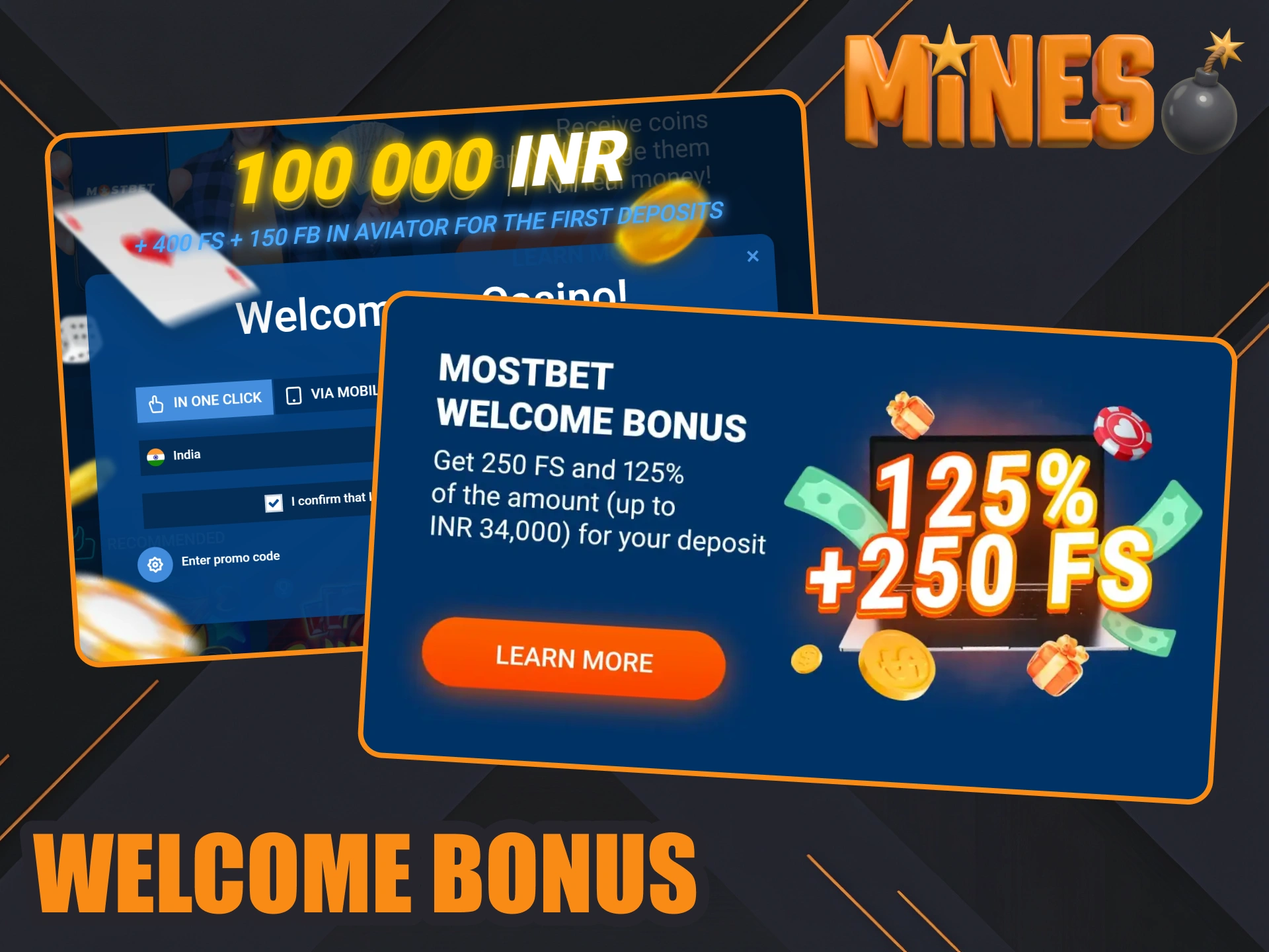 Take your welcome bonus after creating Mostbet account for Mines games.