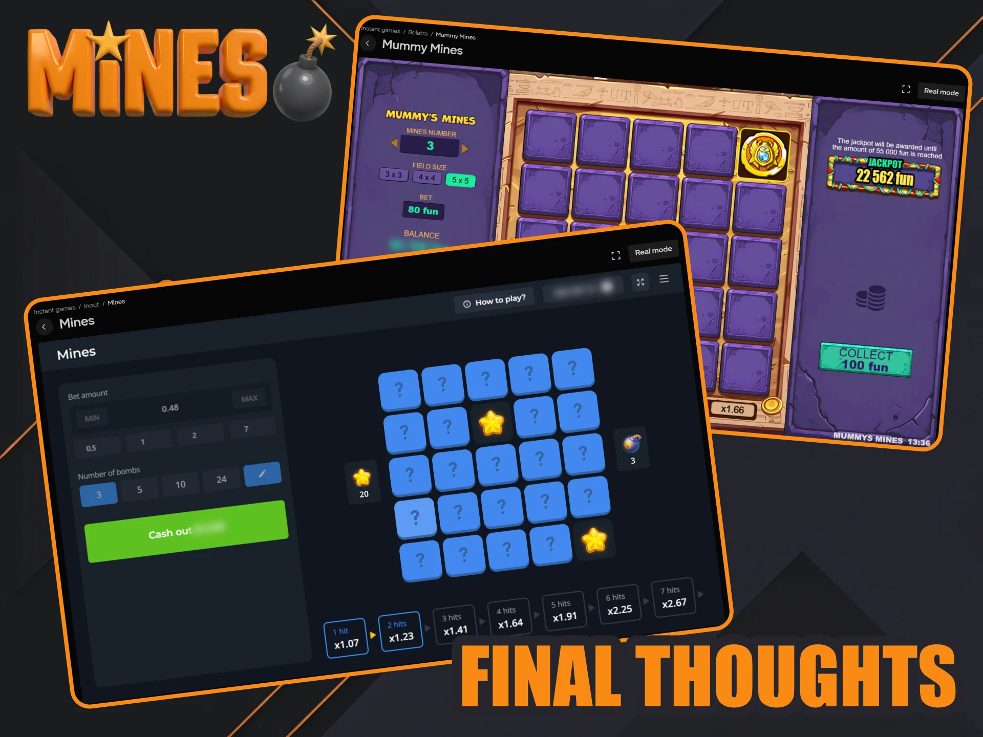 Play Parimatch Mines games to get wins fast and clear.