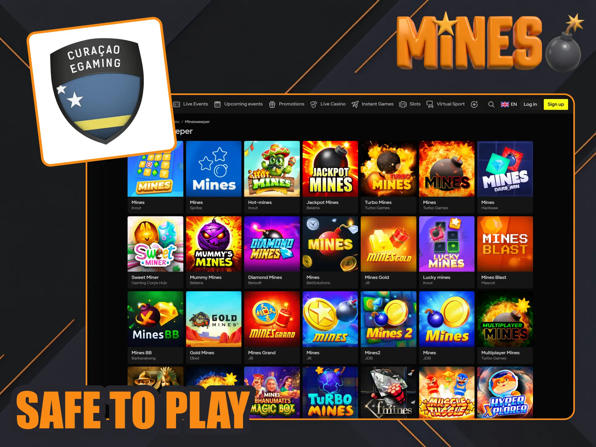 Play Mines games at licensed and safe platform.
