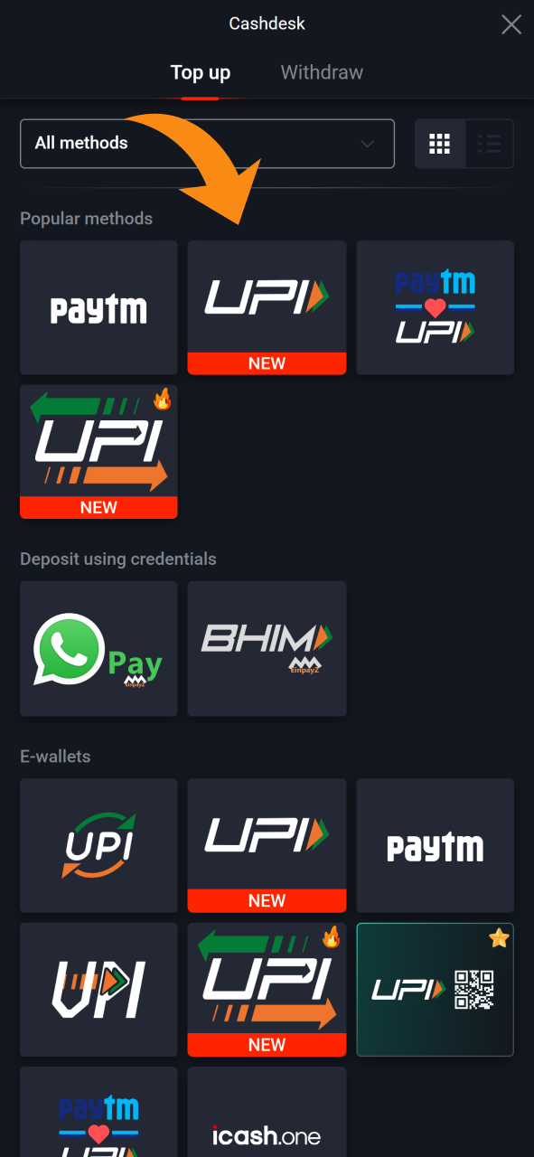 Deposit any way you like to start playing Pin Up Mines games.