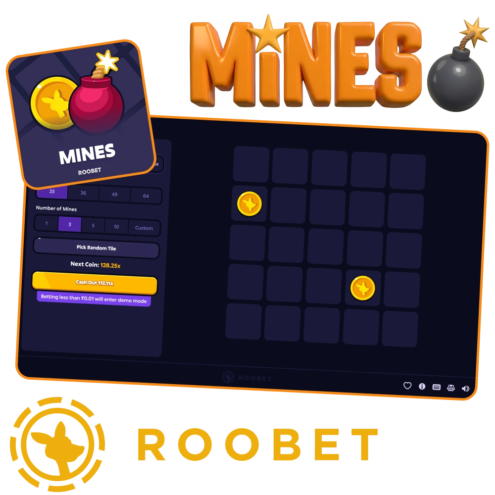Play original Mines game from Roobet.