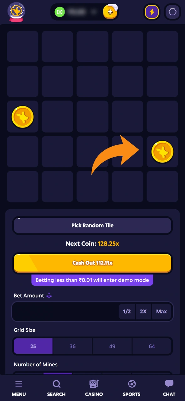 Start playing and win at original Roobet Mines game.