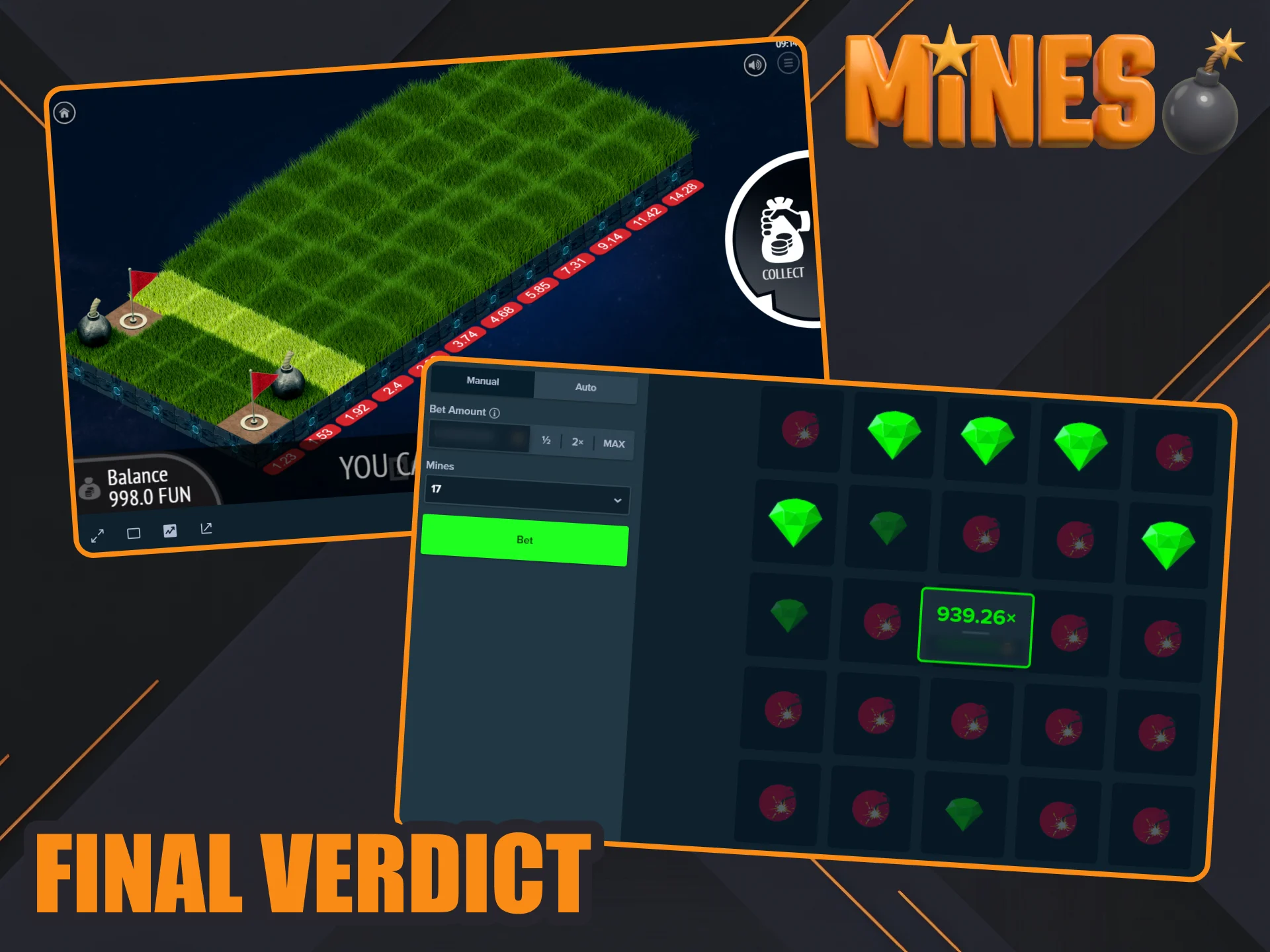 Read our final verdict on the Stake Mines gaming experience.